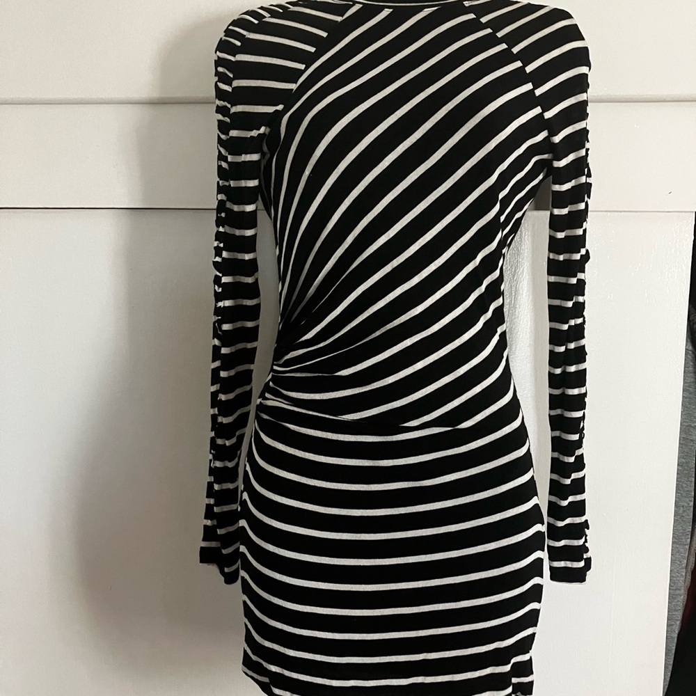 Striped Black and White Women's Dress
